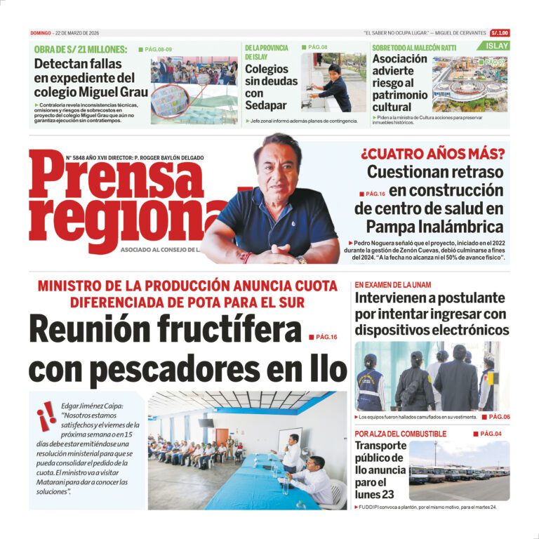 La Prensa Regional – Domingo 22 marzo de 2026