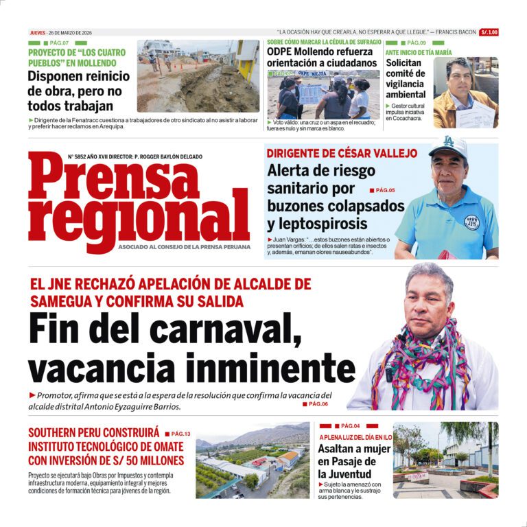 La Prensa Regional – Jueves 26 de marzo de 2026