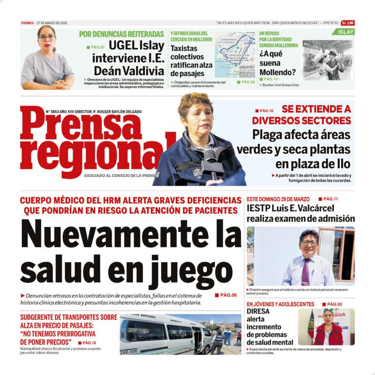 La Prensa Regional – Viernes 27 de marzo de 2026