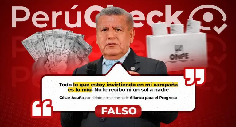 Es falso que la campaña de César Acuña sea financiada solo por él