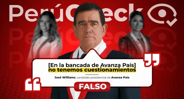 ¿Los integrantes de Avanza País “no tienen cuestionamientos”? Es falsa la declaración de José Williams