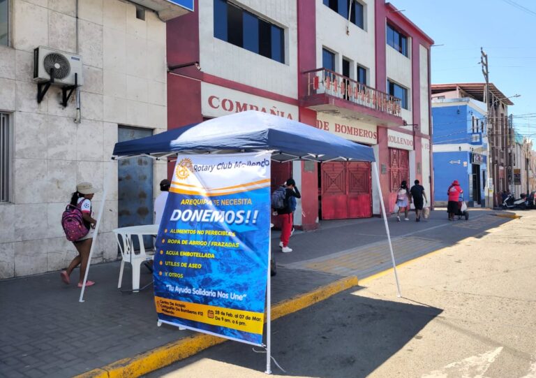 Rotary Club Mollendo impulsa campaña solidaria para damnificados de Arequipa