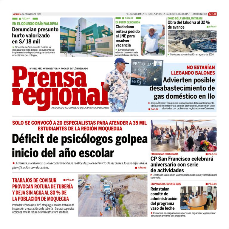 La Prensa Regional – Viernes 06 de marzo de 2026