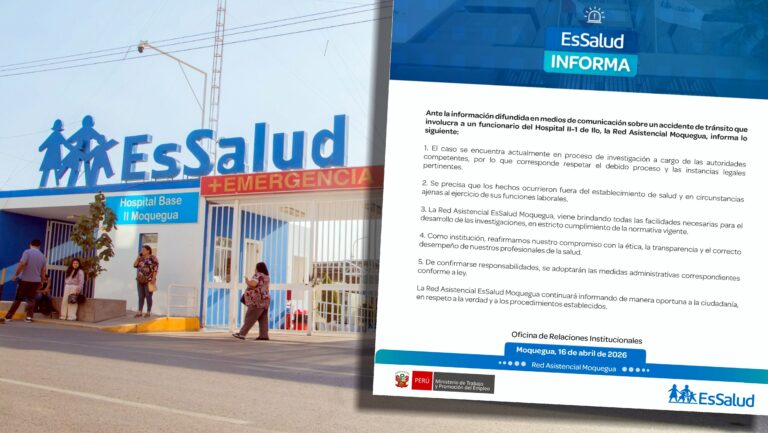 EsSalud no aclara situación de director de hospital y enfermera tras accidente