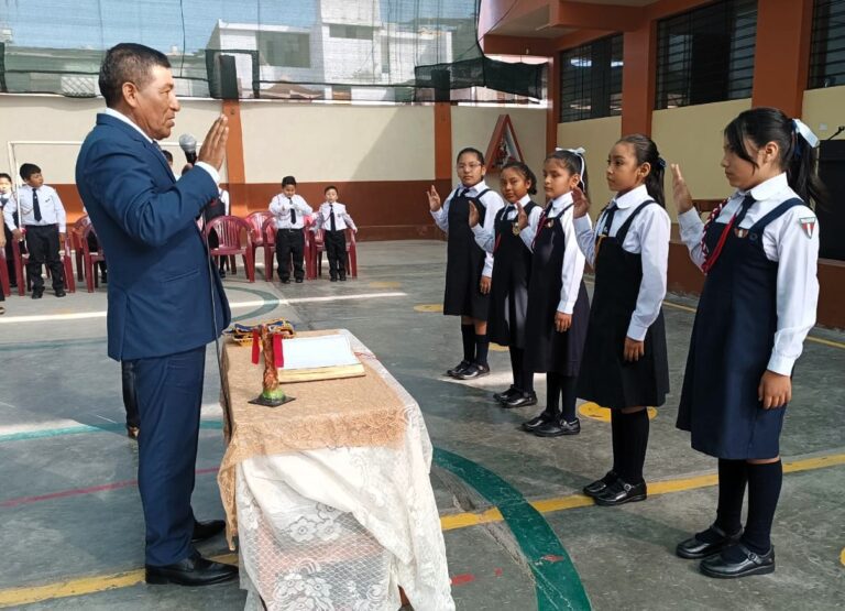 Juramentan municipio y policía escolar del colegio Hilda Candiotti