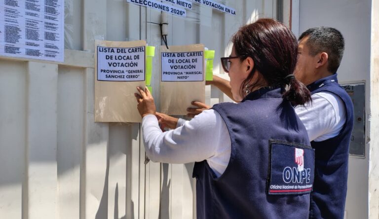 ODPE Mariscal Nieto publica carteles de locales de votación y mesas de sufragio