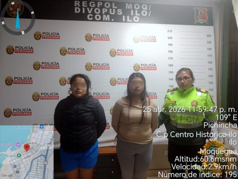 Intervienen a dos mujeres acusadas de hurto en supermercado de Ilo
