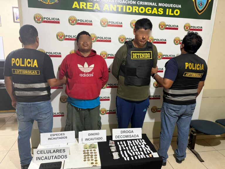 Desarticulan presunta banda dedicada a la micro comercialización de drogas en Ilo
