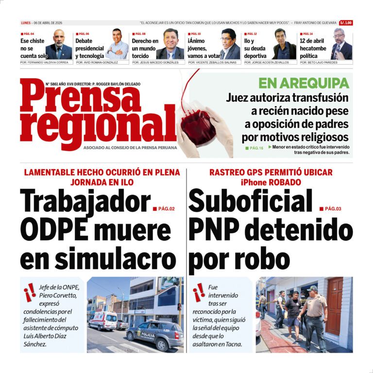 La Prensa Regional – Lunes 06 de abril de 2026