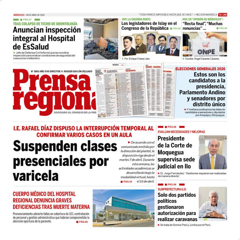 La Prensa Regional – Miércoles 08 de abril de 2026