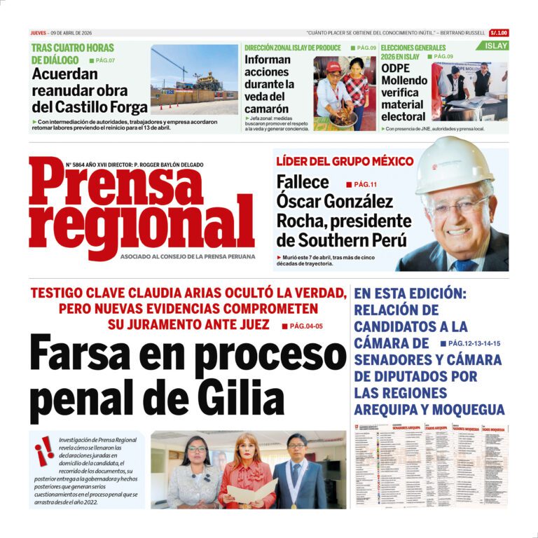 La Prensa Regional – Jueves 09 abril de 2026