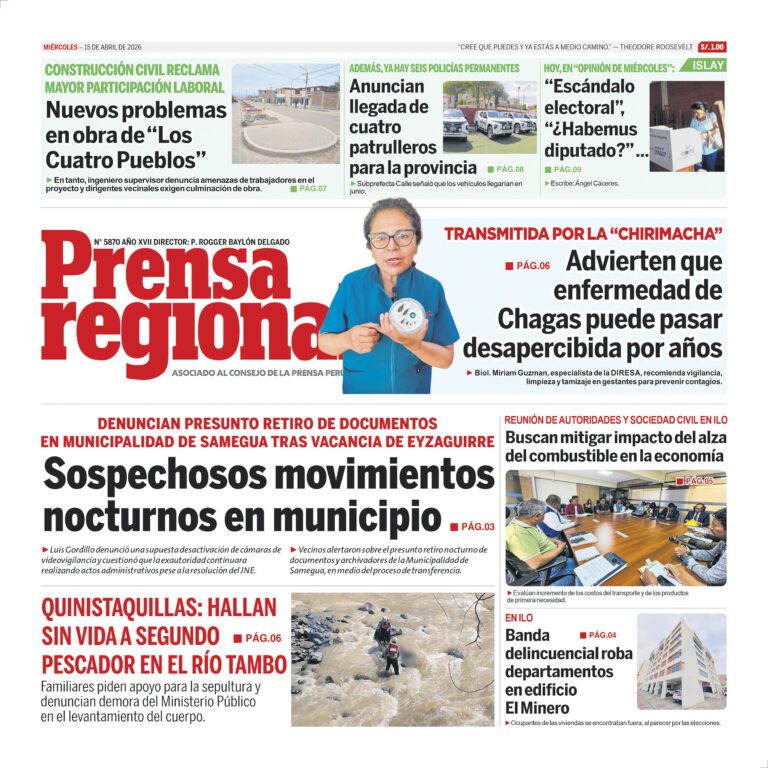 La Prensa Regional – Miércoles 15 de abril de 2026