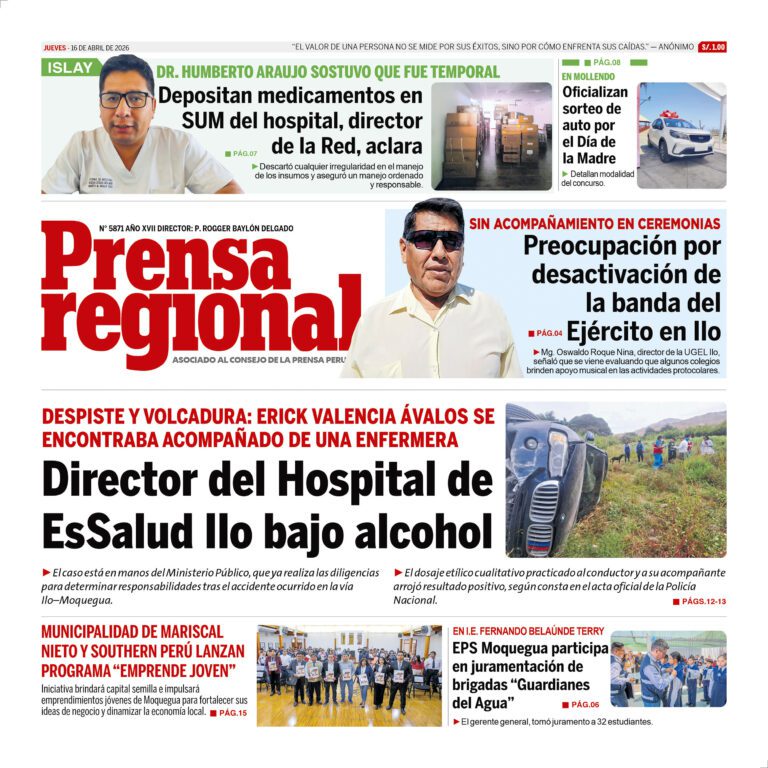 La Prensa Regional – Jueves 16 abril de 2026