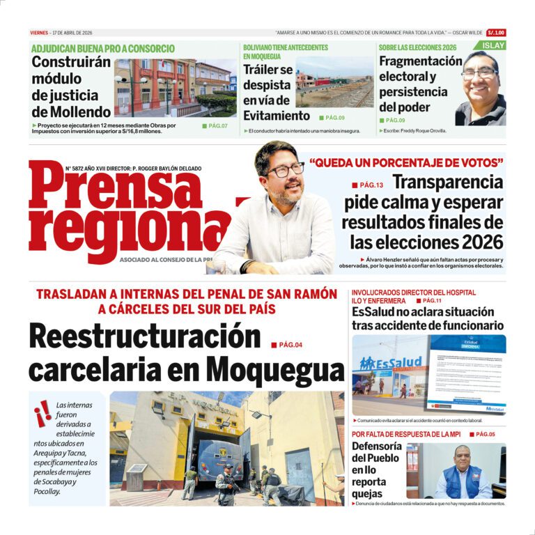 La Prensa Regional – Viernes 17 de abril de 2026