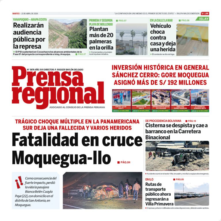 La Prensa Regional – Martes 21 abril de 2026