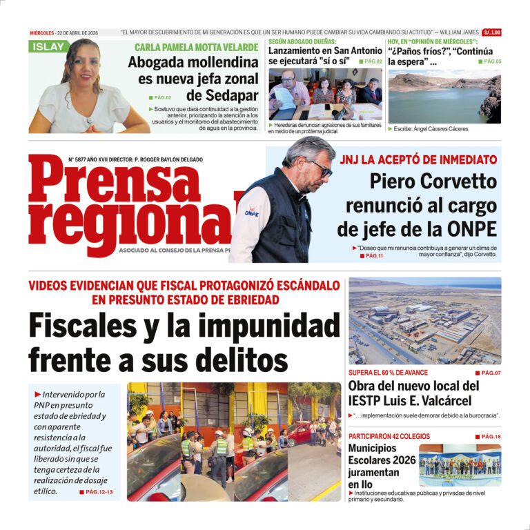 La Prensa Regional – Miércoles 22 de abril de 2026