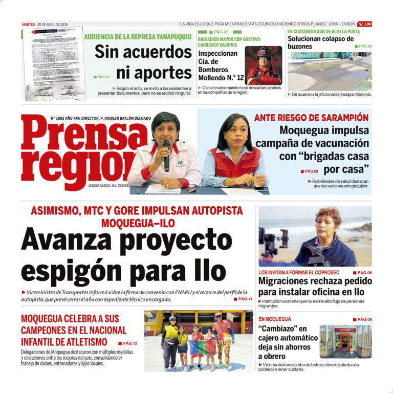 La Prensa Regional – Martes 28 de abril de 2026