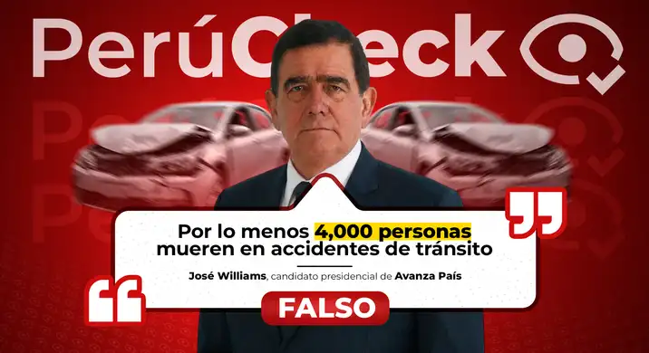 ¿Es cierto que 4,000 personas mueren al año en accidentes de tránsito en el Perú, como dijo el candidato José Williams?