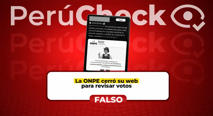 Es falso que la ONPE haya cerrado su web para impedir verificar actas de votación