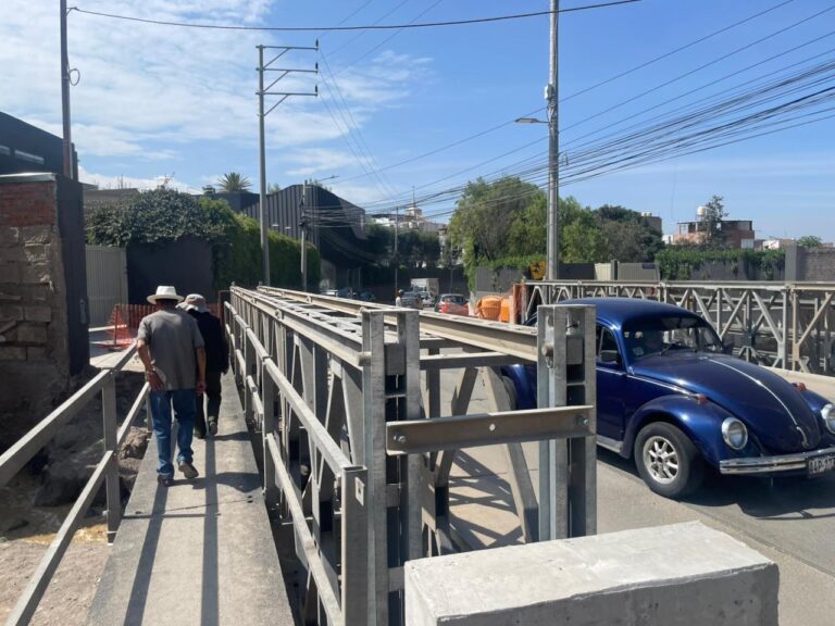 Habilitan puente Bailey en Yanahuara tras daños por lluvias