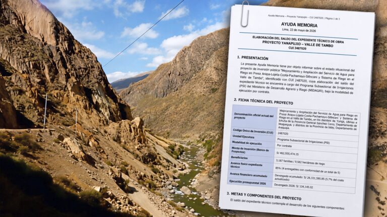 Fijan para el 15 de julio la aprobación del expediente técnico de Yanapujio