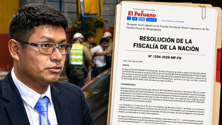 Fiscalía de la Nación retira a Dennys Tumba de fiscalía especializada tras escándalo en Moquegua