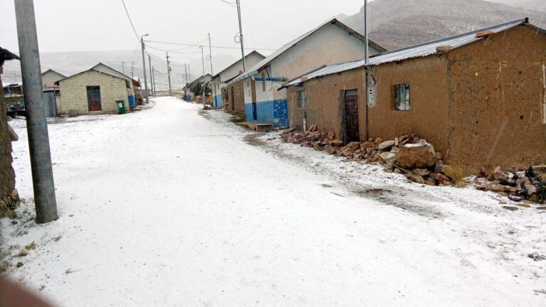 Fuertes nevadas y vientos afectan zonas altoandinas de Moquegua y Ubinas