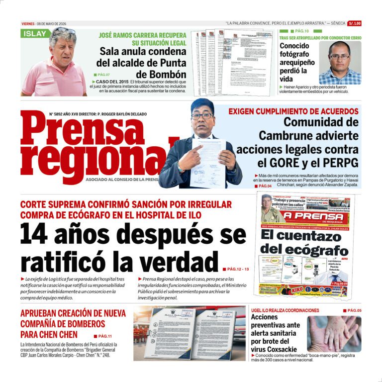 La Prensa Regional – Viernes 08 de mayo de 2026