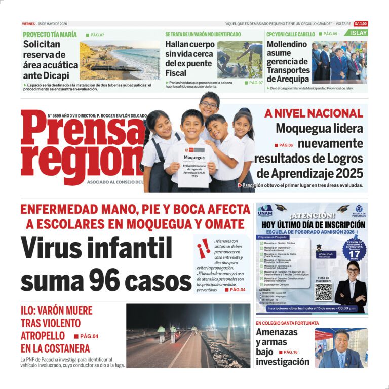 La Prensa Regional – Viernes 15 de mayo de 2026