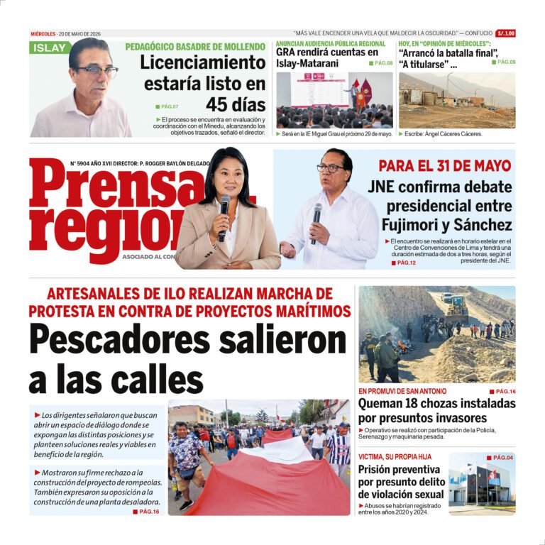 La Prensa Regional – Miércoles 20 de mayo de 2026