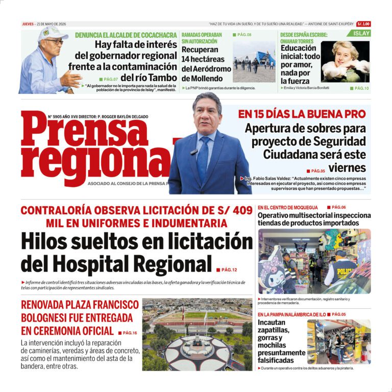 La Prensa Regional – Jueves 21 de mayo de 2026