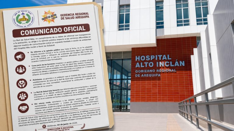 Red de Salud Islay descarta entregar ambientes del Hospital Alto Inclán a EsSalud