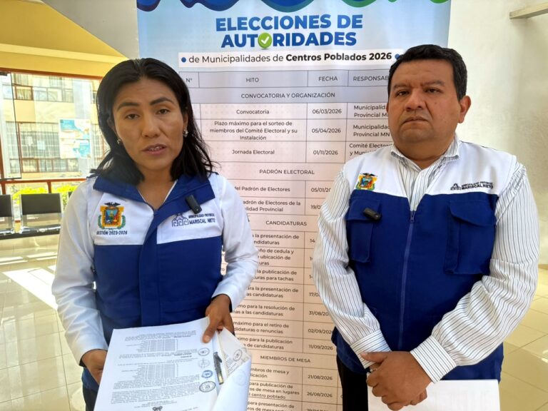 MPMN convoca a elecciones en 10 centros poblados para noviembre