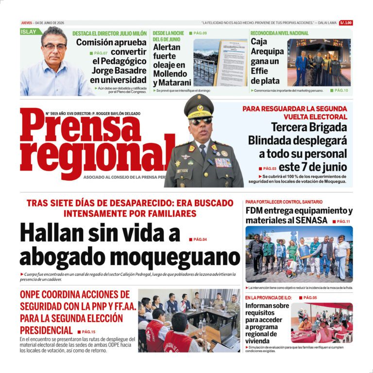 La Prensa Regional – Jueves 04 de junio de 2026