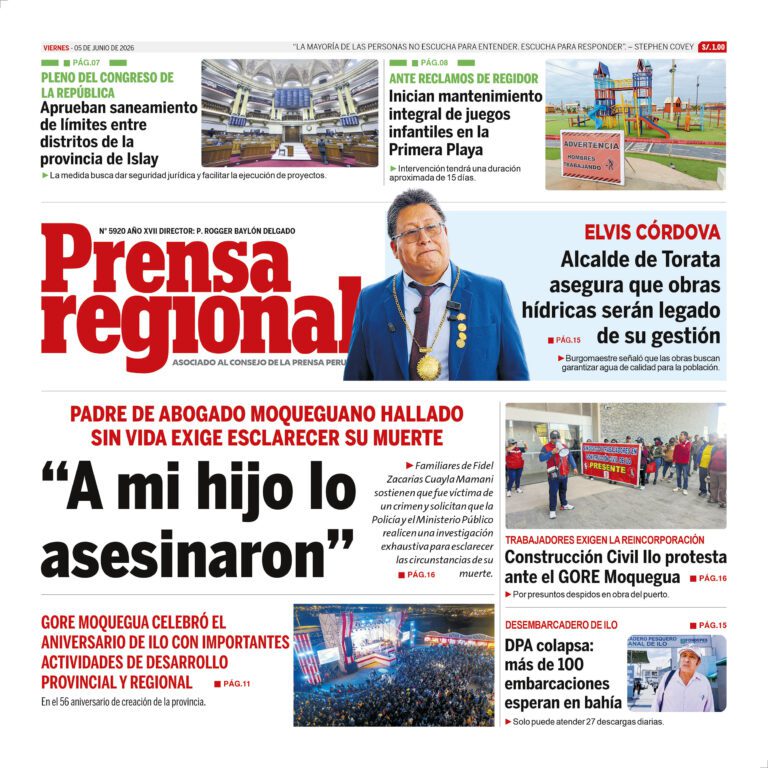 La Prensa Regional – Viernes 05 de junio de 2026