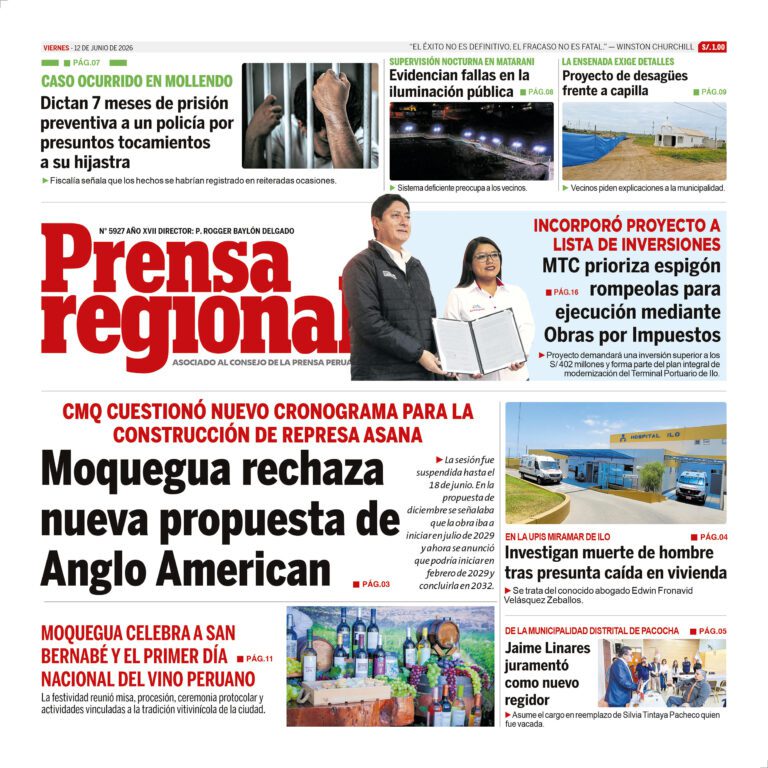 La Prensa Regional – Viernes 12 de junio de 2026