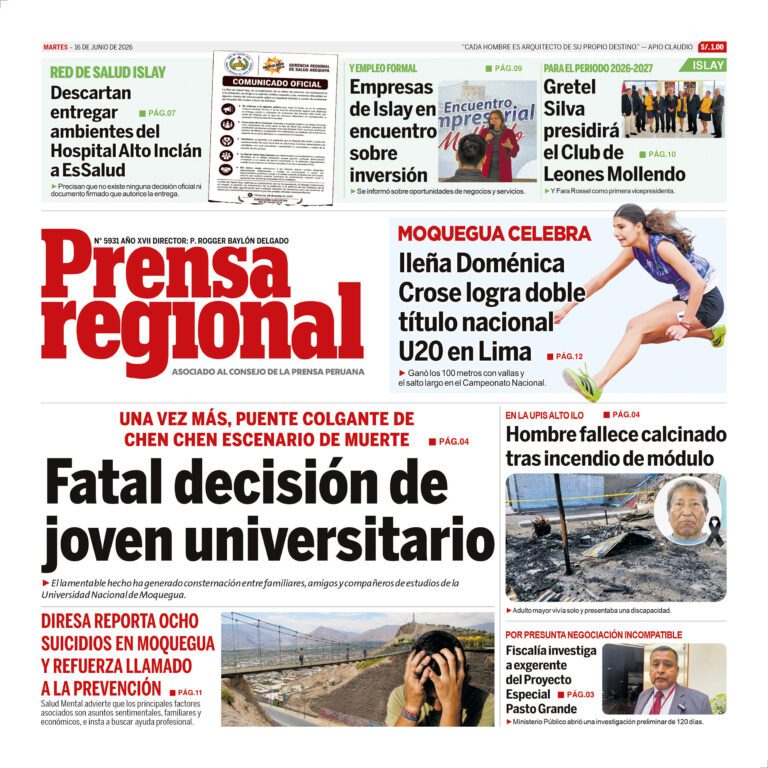 La Prensa Regional – Martes 16 de junio de 2026