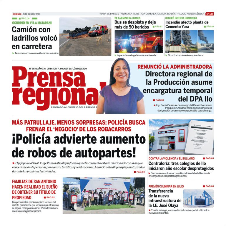La Prensa Regional – Domingo 21 de de junio de 2026
