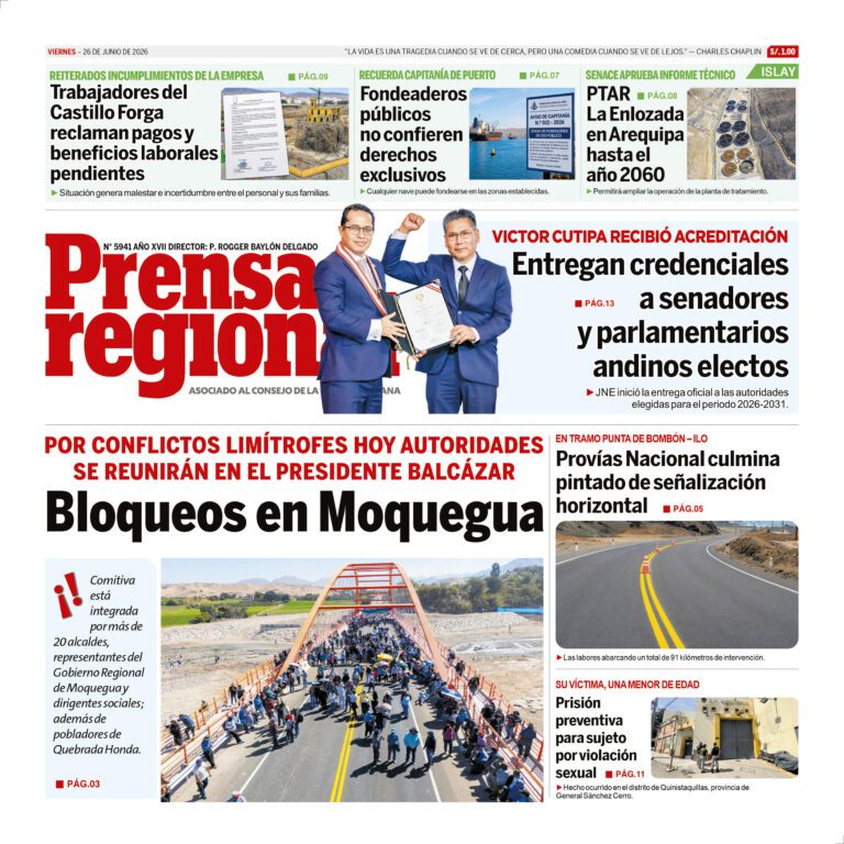 La Prensa Regional – Viernes 26 de junio de 2026