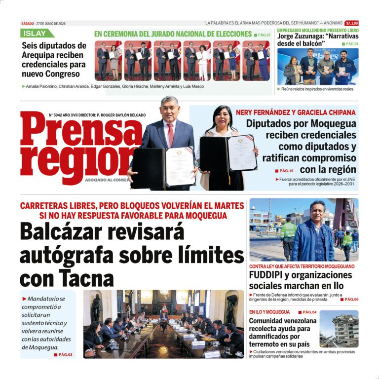 La Prensa Regional – Sábado 27 de junio de 2026