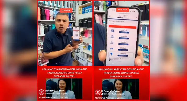 Es falso que peruano residente en Argentina haya sido suplantado en votación de segunda vuelta