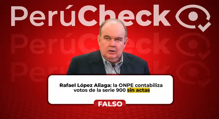 Es falso que la ONPE haya contabilizado votos de la serie 900 sin actas, como indicó López Aliaga