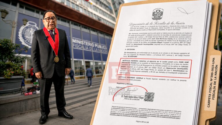 Fiscalía de la Nación autoriza acción penal contra Juan José Machicao, presidente de la Junta de Fiscales de Moquegua