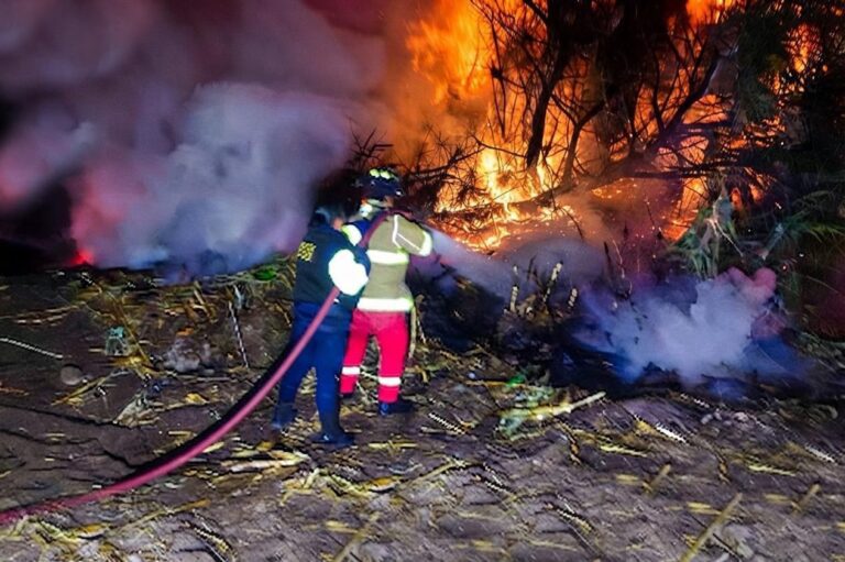 Serenos y bomberos controlan incendio forestal en sector Yaracachi