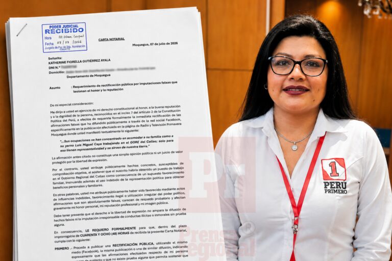 Abogado exige rectificación pública a Katherine Gutiérrez Ayala