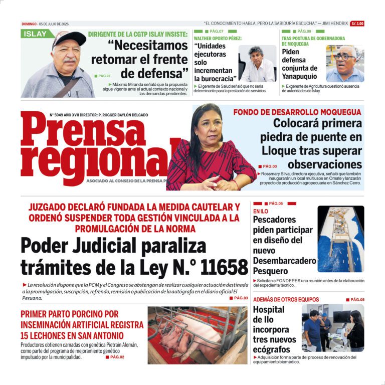 La Prensa Regional – Domingo 05 de Julio de 2026