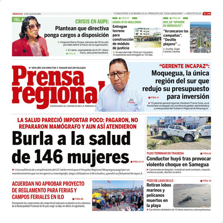 La Prensa Regional – Miércoles 15 julio de 2026