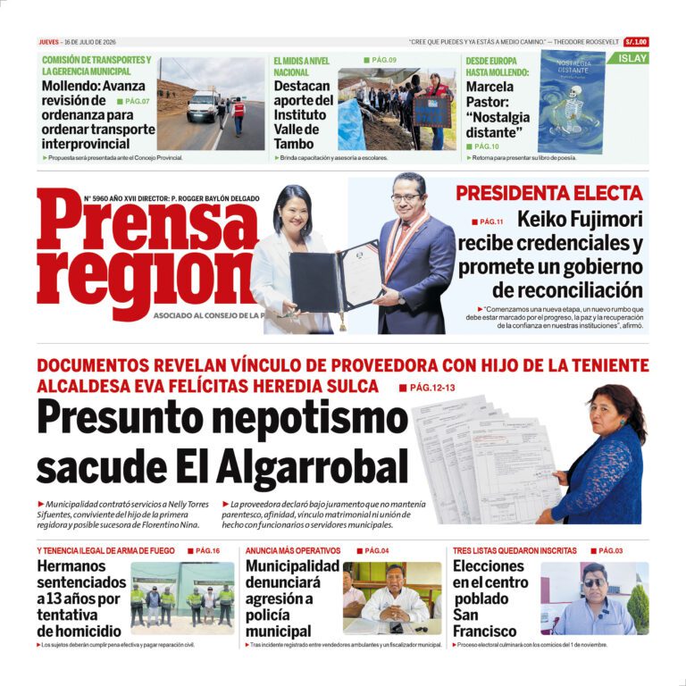 La Prensa Regional – Jueves 16 de julio de 2026