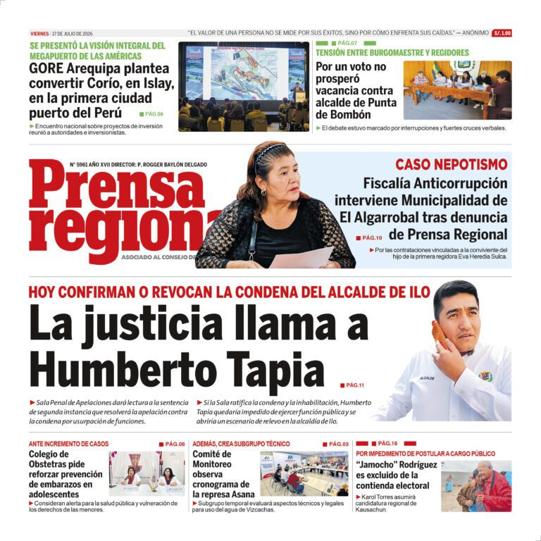 La Prensa Regional – Viernes 17 de julio de 2026