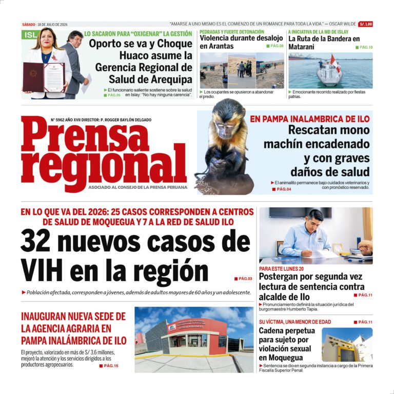 La Prensa Regional – Sabado 18 de julio de 2026